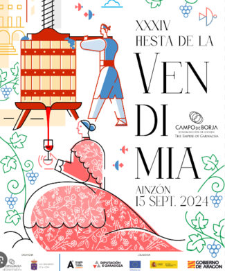 La DOP Campo de Borja celebra la XXXIV Fiesta de la Vendimia el 15 de septiembre en Ainzón