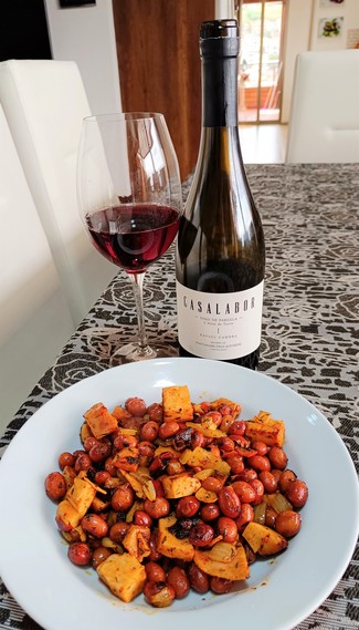 Con los frijolitos con jamón