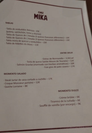 Restaurante Vinoteca Chef Mika en Madrid