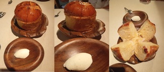 Brioche caliente caramelizado acompañado de helado de vainilla y mantequilla tostada