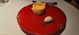 Chesse cake con helado de galleta espaciada