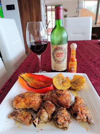 Con el pollo al horno