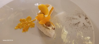 Pavlova, castañas y clementinas