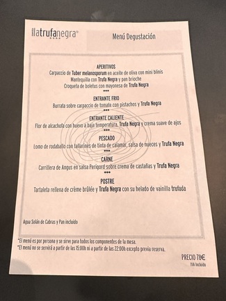 menú trufa