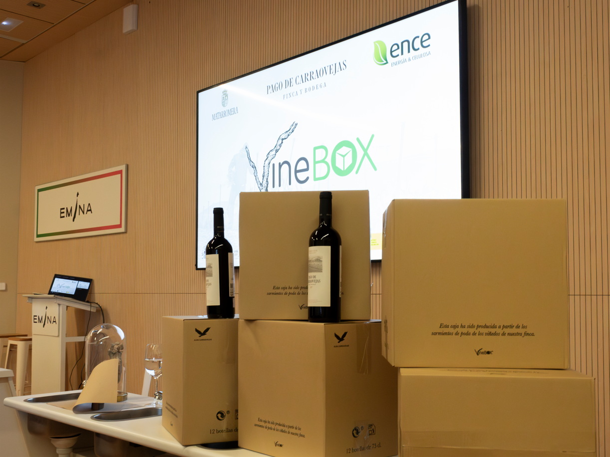 VINEBOX™ certifica el uso de restos de poda de la vid para la producción de cajas y etiquetas renovable