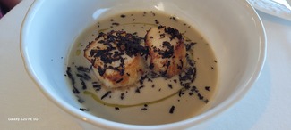 Vieira de Ferrol, parmentier de champiñon y trufa negra