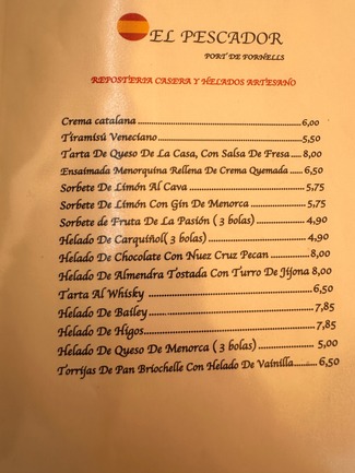 carta postres