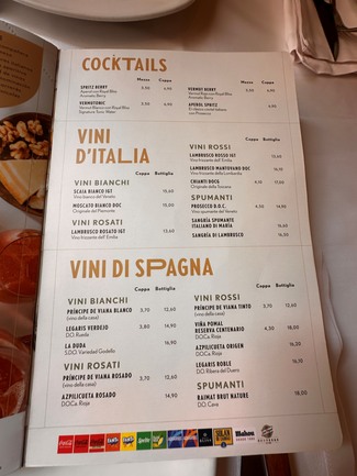 carta bebidas