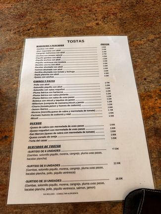 carta tostas