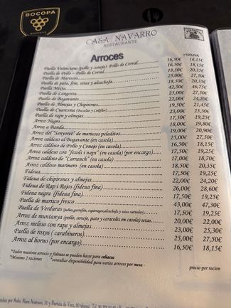 carta arroces