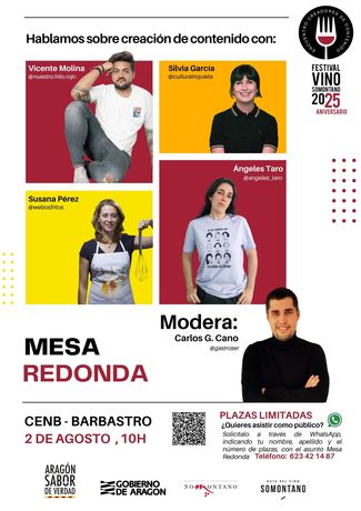 Festival Somontano: Una Mesa redonda con influencers de actualidad, eje del encuentro de creadores de contenido