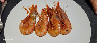 Gambas a la brasa de la Lonja de Blanes