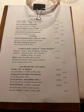 carta postres