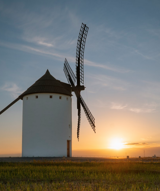 Visita al molino de viento, replica de original del siglo XVI