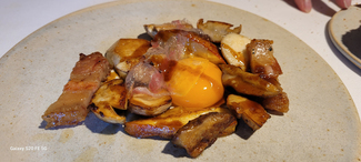 Boletus edulis con panceta