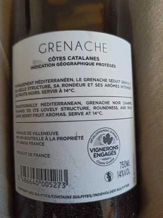 Grenache Vieilles Vignes rouge 2023 2023