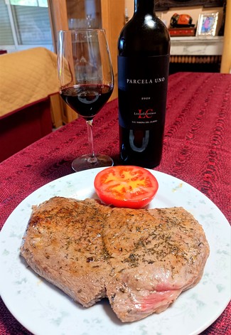 Con un entrecote de ternera gallega al tomillo