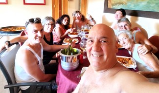 Compartiendo con amigos y familia
