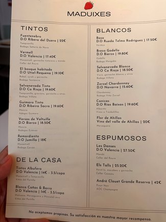 carta vinos