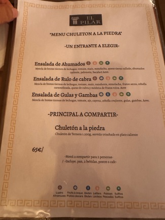 menu especial