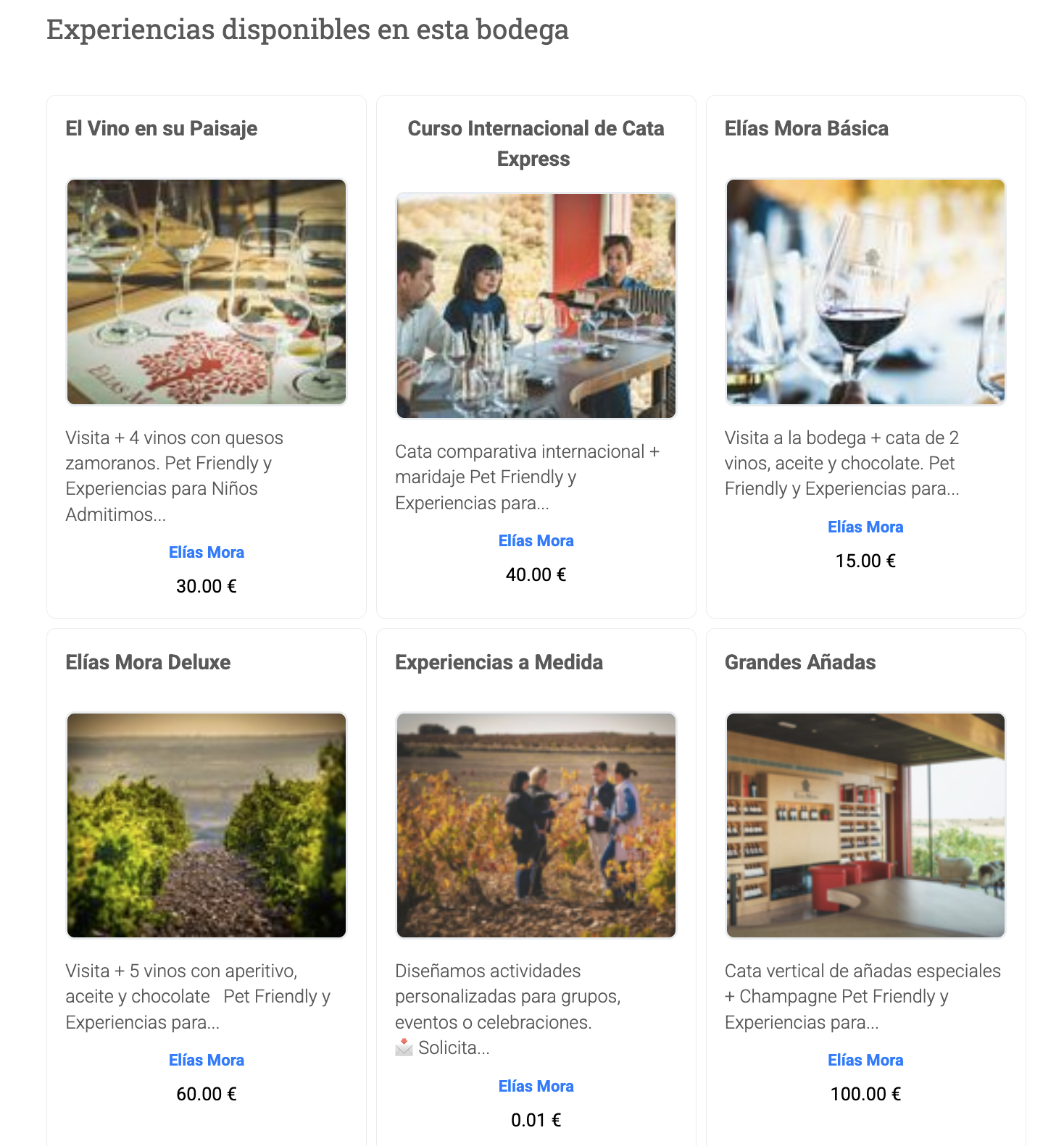 Experiencias dentro de una bodega