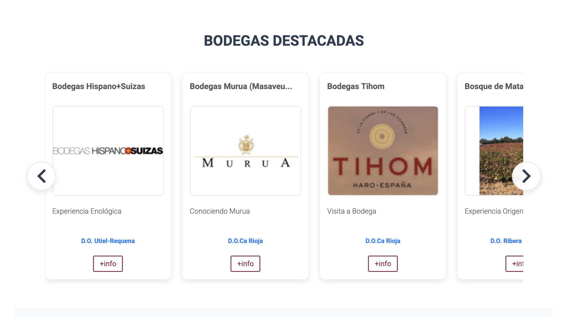 Carrusel de bodegas destacadas