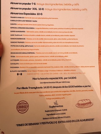 carta de especiales
