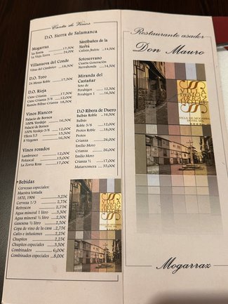 carta bebidas