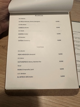 carta vinos por copas