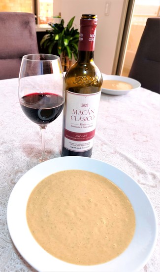 Con la crema de champiñones y trufa