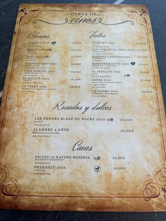 carta vinos