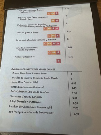 carta postres