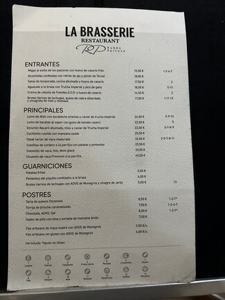 carta comidas