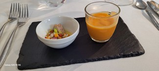Aperitivos (salmorejo y atún en escabeche)