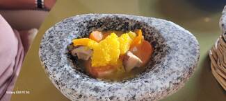 El Rio- Ceviche de trucha del Cinca-Shitake d'a Fueva-Kumquat