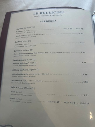 carta vinos espumosos locales